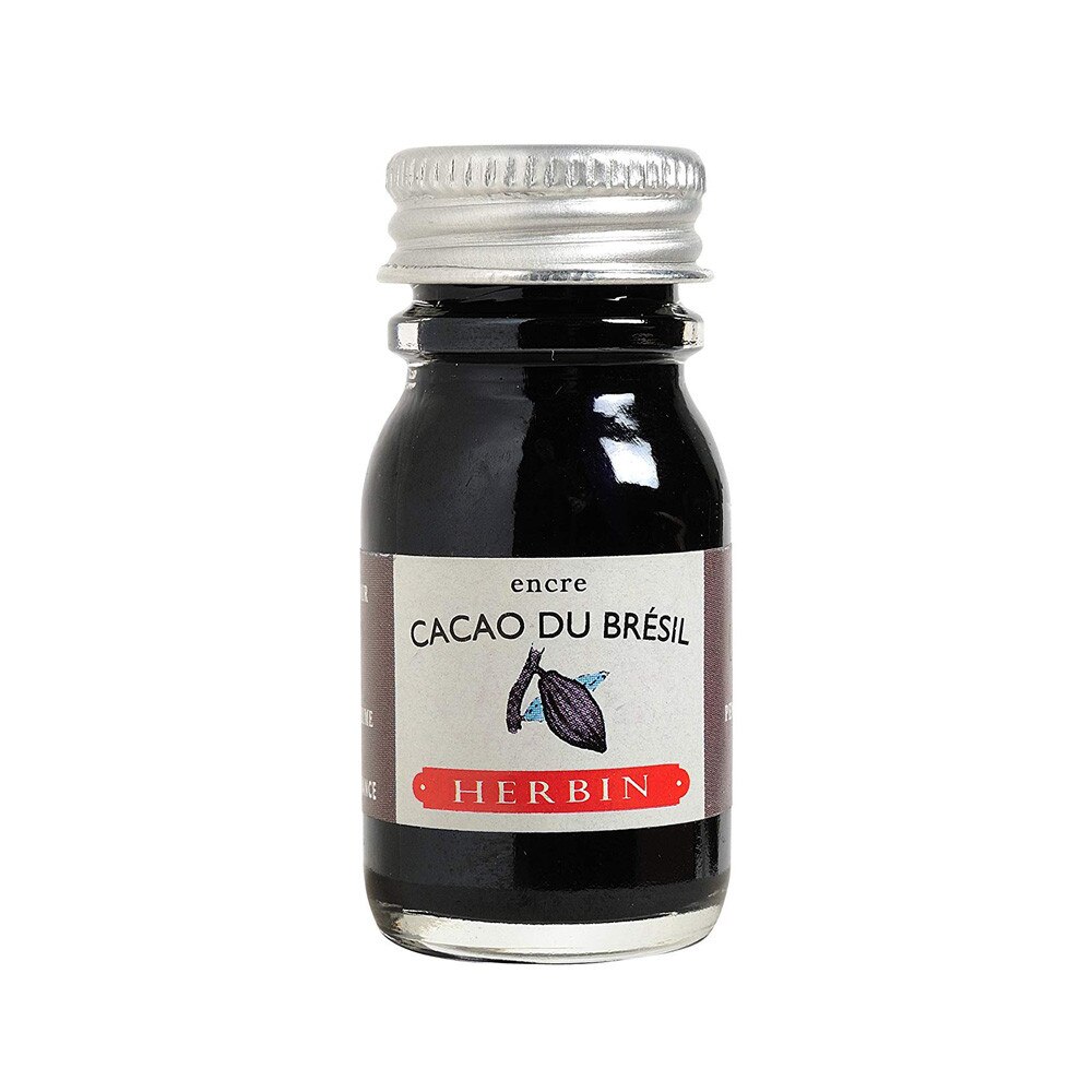 J.Herbin 10ml Fountain Pen Ink Cacao De Bresil Bottle